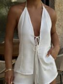 Conjunto Casual de Verano Halter y Espalda Descubierta