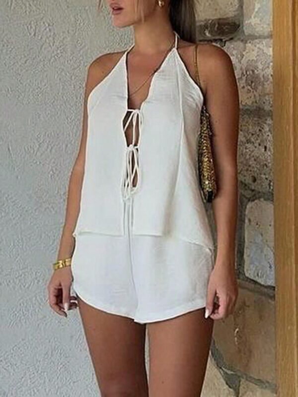 Conjunto Casual de Verano Halter y Espalda Descubierta - Image 8