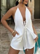 Conjunto Casual de Verano Halter y Espalda Descubierta