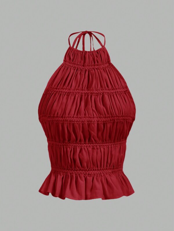 Top Camisola Acordonado con Volantes y Transparencia Semi-Sheer - Image 13