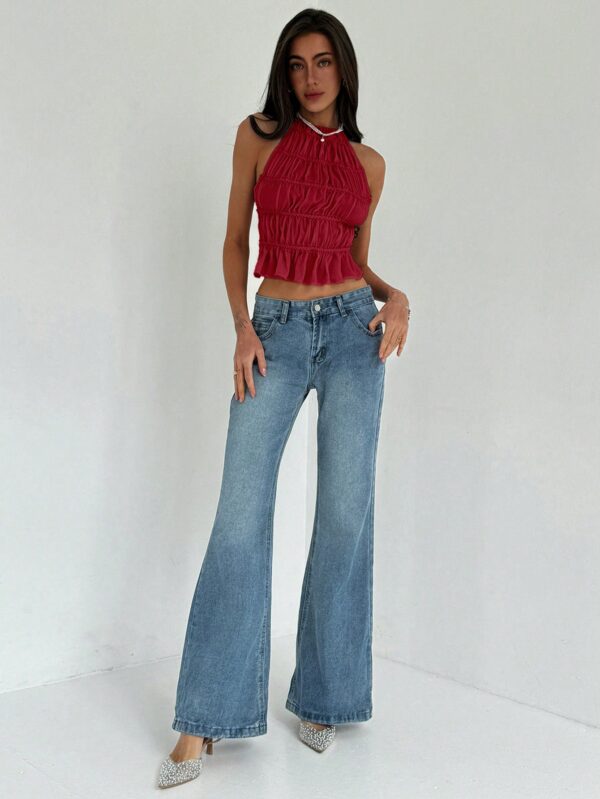 Top Camisola Acordonado con Volantes y Transparencia Semi-Sheer - Image 14