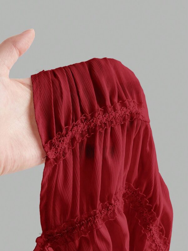 Top Camisola Acordonado con Volantes y Transparencia Semi-Sheer - Image 17