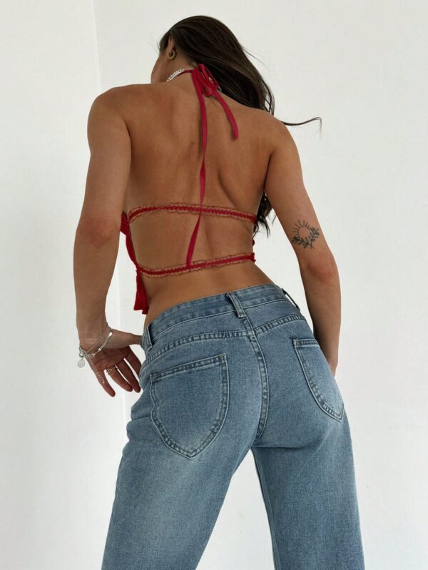 Top Camisola Acordonado con Volantes y Transparencia Semi-Sheer - Image 19