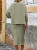 Set Casual de Top con Manga Murciélago y Falda Tejidos