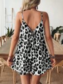 Mono Ancho Estampado Leopardo con Tirantes y Espalda Descubierta