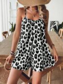 Mono Ancho Estampado Leopardo con Tirantes y Espalda Descubierta