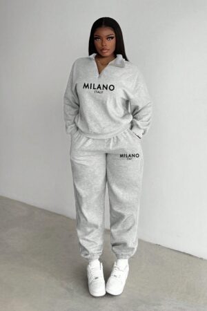 Set de Sudadera y Joggers de Fleece con Cierre y Cuello Alto