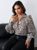 Camisa Estampada Multicolor de Manga Larga para Uso Diario