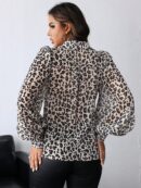 Camisa Estampada Multicolor de Manga Larga para Uso Diario