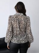 Camisa Estampada Multicolor de Manga Larga para Uso Diario
