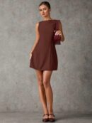 Vestido Elegante Sin Mangas con Espalda Descubierta y Corte A