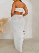Conjunto de 2 piezas - Top corto y falda larga con cintura alta