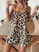 Mono Ancho Estampado Leopardo con Tirantes y Espalda Descubierta