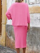 Set Casual de Top con Manga Murciélago y Falda Tejidos