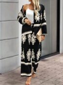 Conjunto Casual de Pantalón y Blusa Manga Larga Estampada