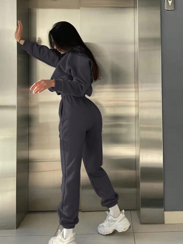 Conjunto Casual de Buzo y Pantalón con Estampado de Letras (2 Piezas) - Image 2