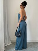 Conjunto Casual de Top Bandeau y Falda en Color Sólido