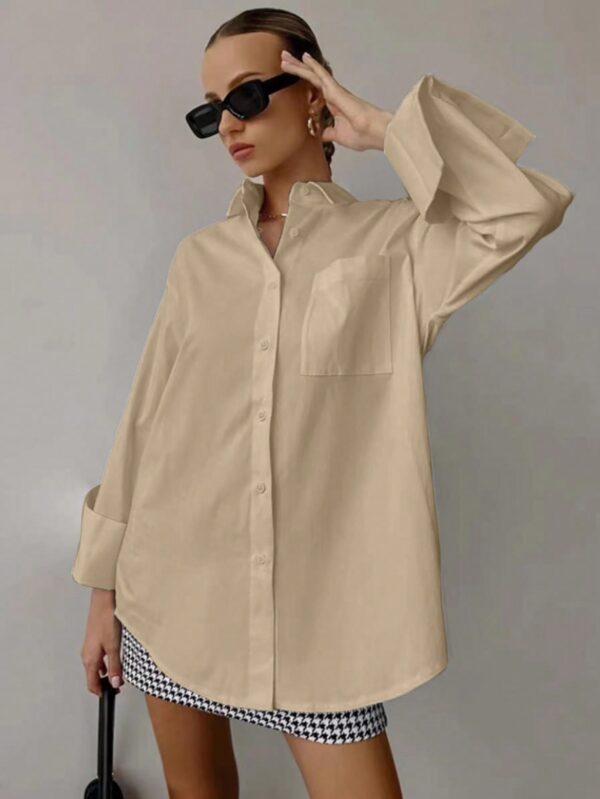 Camisa Relajada Manga Larga para Negocios y Casual - Image 21