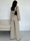 Set Elegante y Casual de Shacket y Pantalón con Cinturón