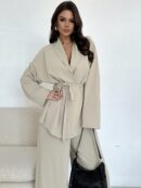 Set Elegante y Casual de Shacket y Pantalón con Cinturón