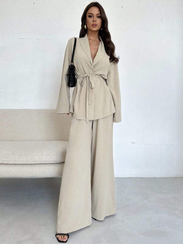 Set Elegante y Casual de Shacket y Pantalón con Cinturón - Image 12