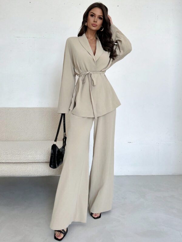 Set Elegante y Casual de Shacket y Pantalón con Cinturón - Image 13
