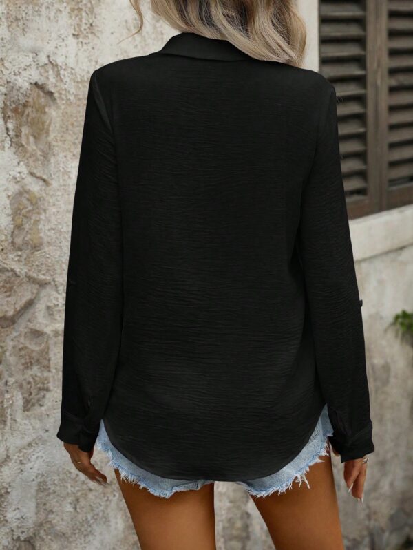 Camisa Casual Manga Larga con Botones Frontales y Bolsillo - Image 2
