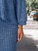 Set Casual de Top con Manga Murciélago y Falda Tejidos