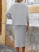 Set Casual de Top con Manga Murciélago y Falda Tejidos