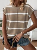 Chaleco de Punto Liso con Cuello Redondo