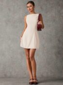 Vestido Elegante Sin Mangas con Espalda Descubierta y Corte A
