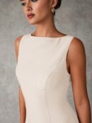 Vestido Elegante Sin Mangas con Espalda Descubierta y Corte A