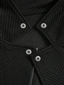 Chaqueta Moto Casual con Cierre y Solapa Texturada