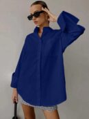 Camisa Relajada Manga Larga para Negocios y Casual