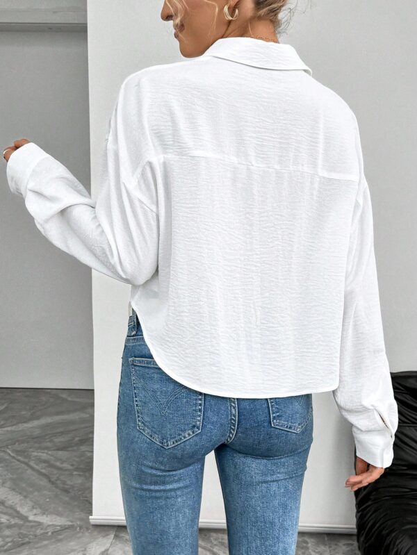 Camisa Casual Manga Larga con Bolsillo y Hombros Caídos - Image 22