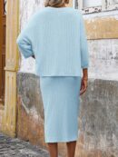 Set Casual de Top con Manga Murciélago y Falda Tejidos