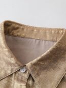 Camisa Casual Manga Larga con Bolsillo y Hombros Caídos