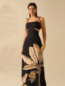 Vestido Veraniego de Espalda Descubierta con Estampado Tropical