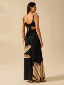 Vestido Veraniego de Espalda Descubierta con Estampado Tropical