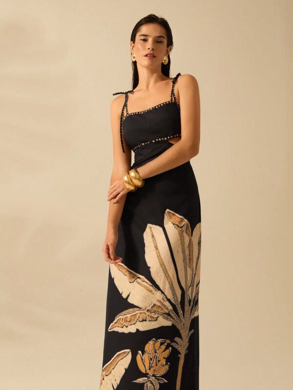 Vestido Veraniego de Espalda Descubierta con Estampado Tropical - Image 3