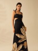 Vestido Veraniego de Espalda Descubierta con Estampado Tropical