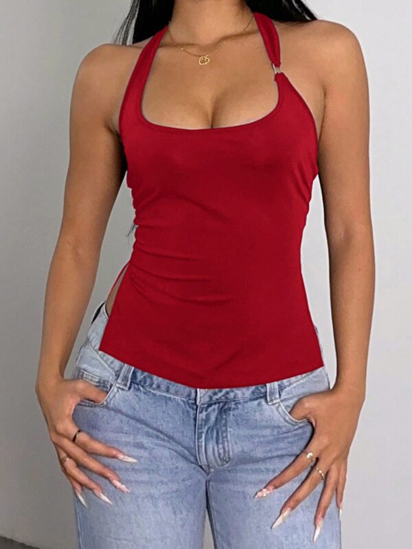Top Estilo Halter con Espalda Descubierta y Detalles Metálicos - Image 24