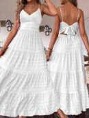 Vestido Boho Elegante Espalda Descubierta con Tirantes