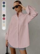 Camisa Relajada Manga Larga para Negocios y Casual
