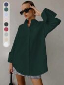 Camisa Relajada Manga Larga para Negocios y Casual