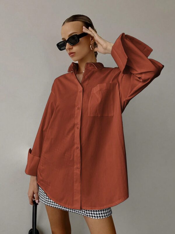Camisa Relajada Manga Larga para Negocios y Casual - Image 55