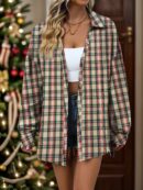 Camisa Larga con Hombros Caídos y Botones Frontales
