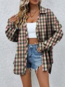 Camisa Larga con Hombros Caídos y Botones Frontales