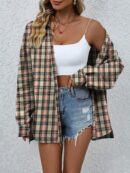 Camisa Larga con Hombros Caídos y Botones Frontales