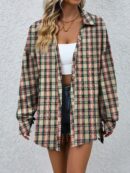 Camisa Larga con Hombros Caídos y Botones Frontales